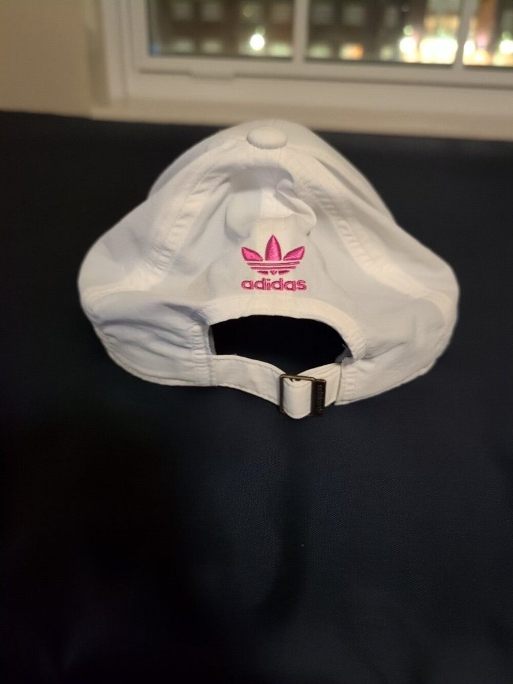 adidas Originals Hat Trefoil Womens Adjustable White Pink Embroidered Logo - Picture 2 of 7